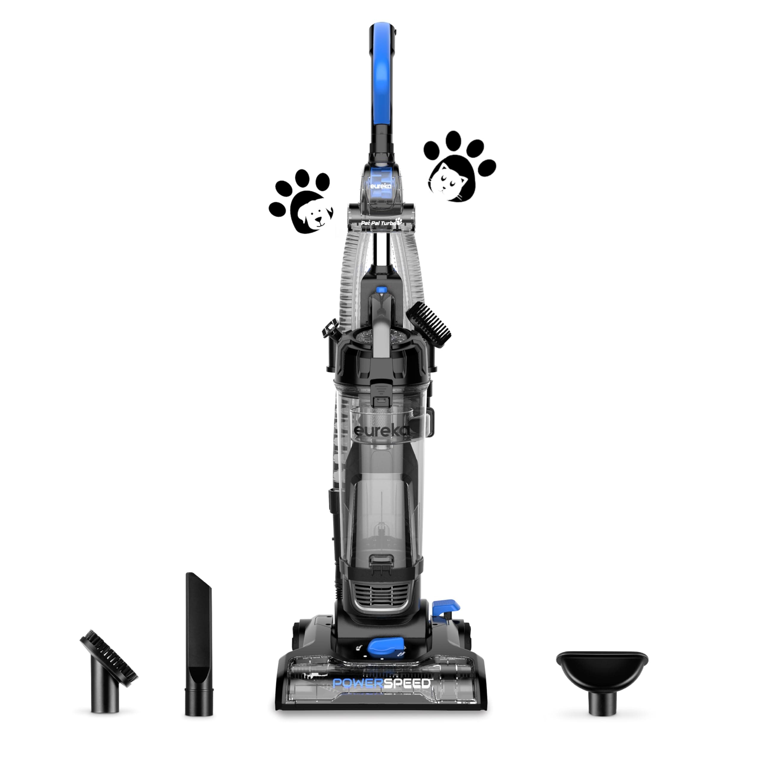Eureka PowerSpeed Bagless Upright Vacuum Cleaner, Pet Turbo, Black