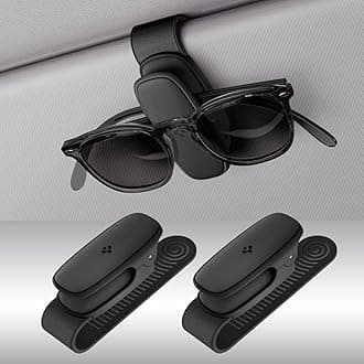 Tesla Model Y 2025 Juniper/3 2023 2024 Highland 2025 Universal Silicon Clip Sunglasses Holder for Car Sun Visor Designed for Car Accessories Compatible With BMW, Ford, Etc - 2 Pack, Black