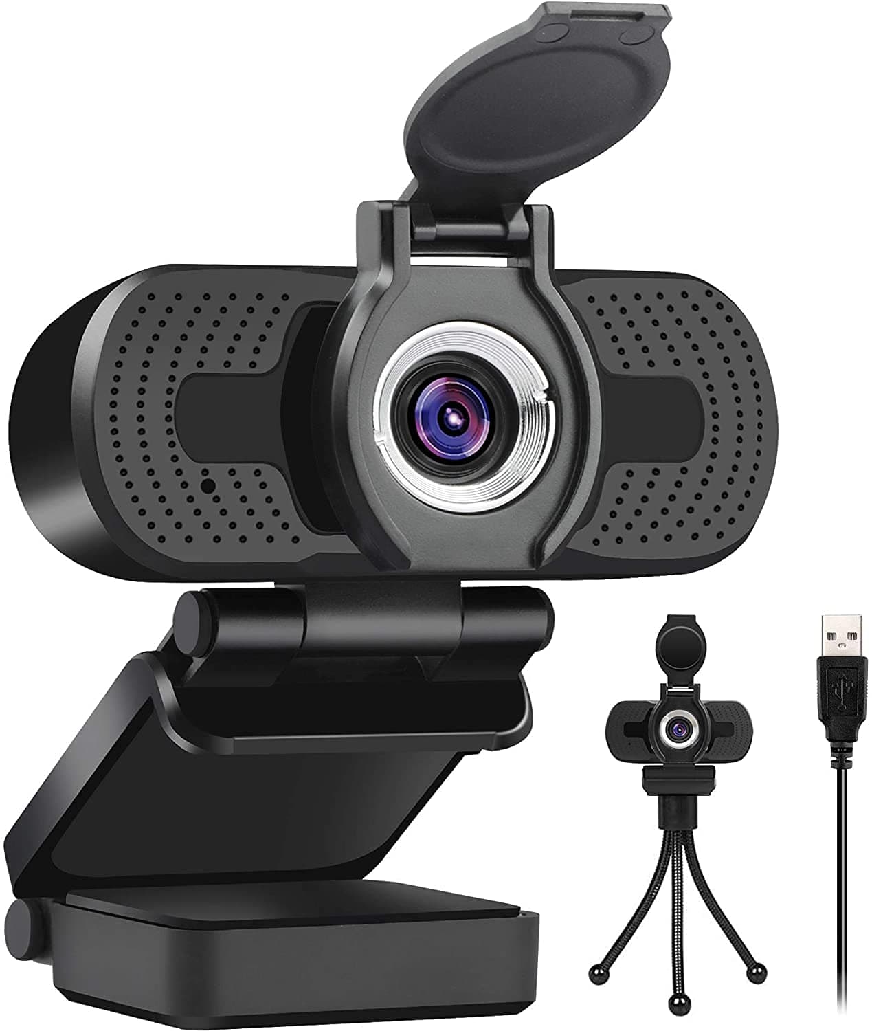 HOBFU 1080P Webcam, HD Webcam with Microphone/speaker for PC LAPTOP
