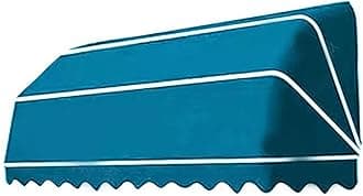 French Curved Retractable Awning Folding Patio Awning Canopy, Balcony Canopy, Polyester Foldable Awning, Diy Courtyard Retractable Awning For Yard, Balcony, Porch 110 * 60 * 60cm Lake Blue