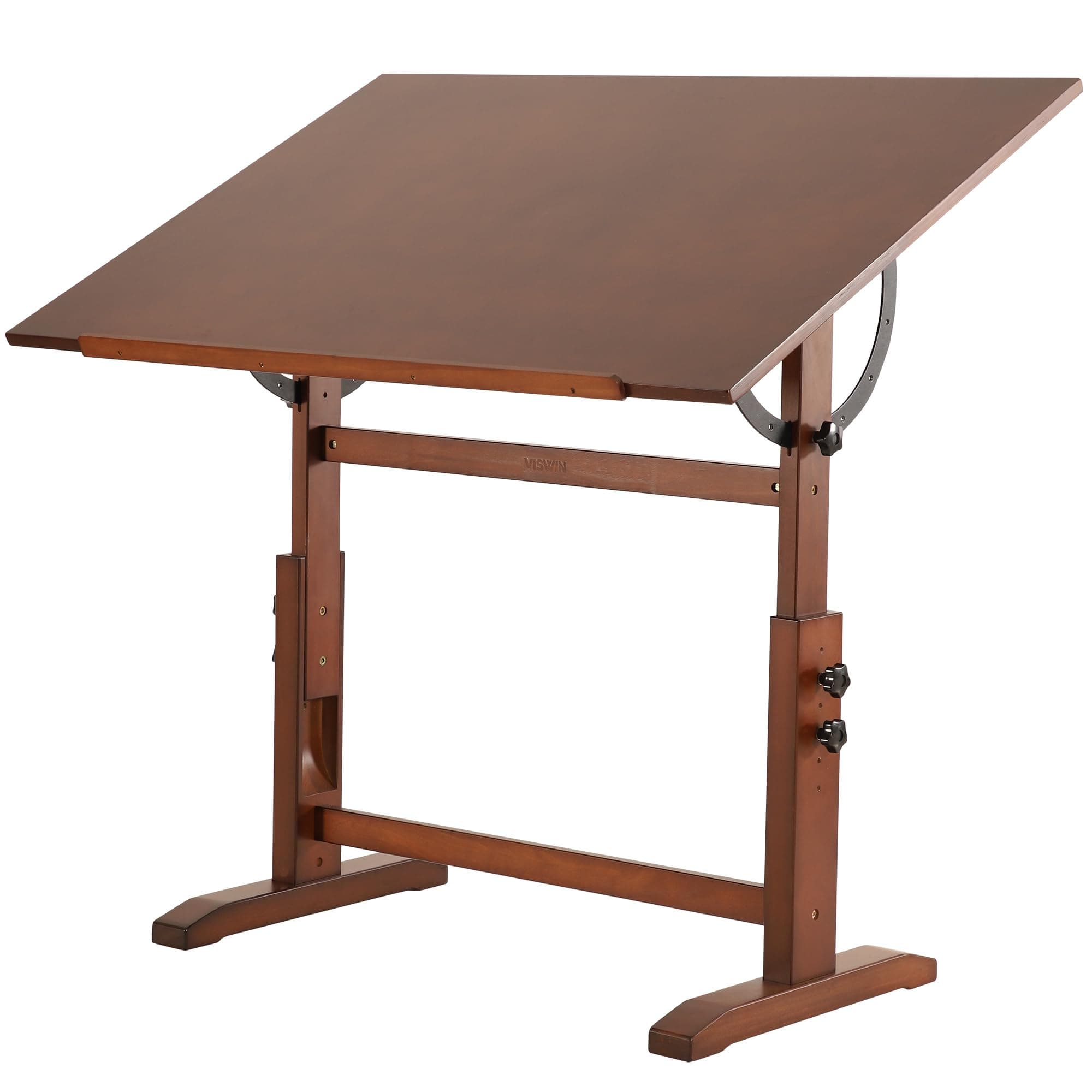 Wood Drafting Table for Adults, 30" X 42" Extra-Large Drawing Table with Adjustable Height & Angle for Art Studio, Solid Pine Wood Artist Desk for Drawing, Drafting, Writing, Reading