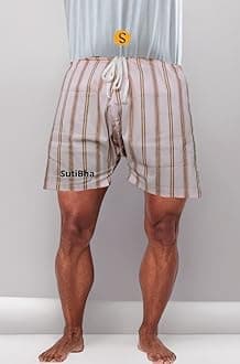 Men's Lattha Traditional Pure Cotton Underwear aka Patta wala Janghiya, Dhari wala/ Striped Undergarment, Khadi Latthe Ka Jangia, Nicker,Chaddi; Nade wala kachha with wide Miyani/Asan & Back Pocket & Drawstring/Nada