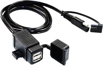 MOTOPOWER MP0609C 3.1Amp Waterproof Motorcycle Dual USB Charger Kit SAE to USB Adapter Cable Phone Tablet GPS Charger