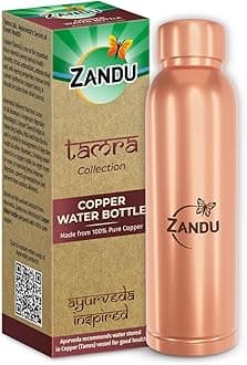 Copper Bottle (950ml): 100% Pure BPA-Free Water Bottle | Copper-Infused Water | Leak Proof | Office Use | Boosts Immunity | Supports Digestive & Liver Health | Ayurveda Inspired