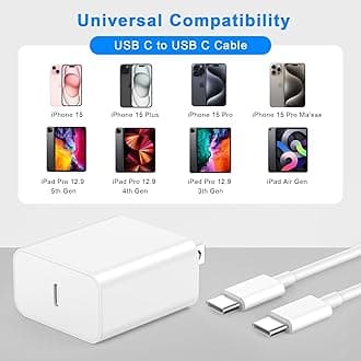 iPhone 16 15 Charger Fast Charging, 3 Pack 20W USB C Wall Charger Fast Charging with 10FT USB C to C Charging Cable for iPhone 16/16 Plus/16 Pro/16 Pro Max/15/15 Pro/15 Pro Max/15 Plus, iPad Pro
