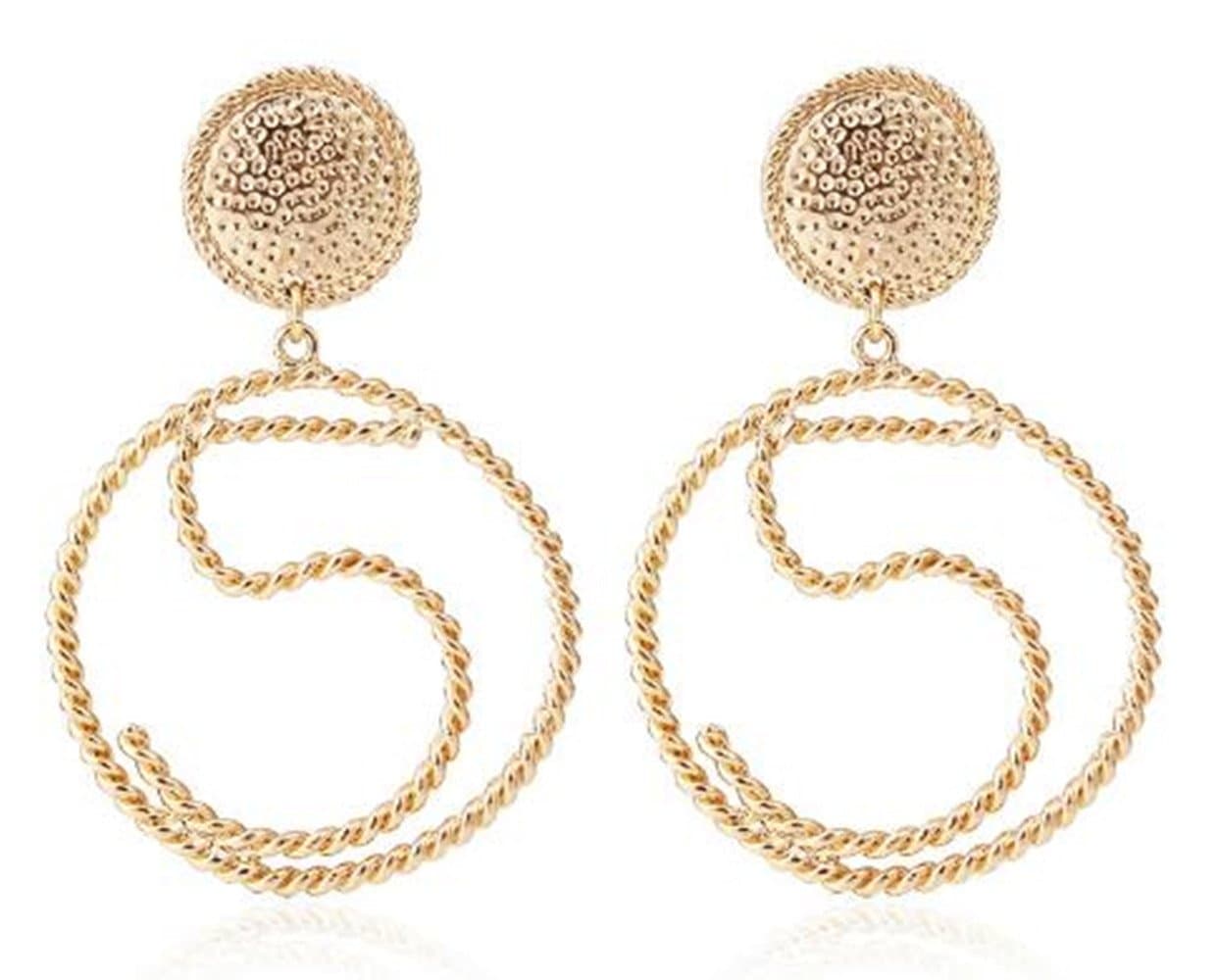 ONLY NICE Inspired by Chanel No. 5 Perfume,creation Gold Plated Fashion Ladies Dangle Earrings Gifts Retro Style Plated Metal Drop Earrings For Women