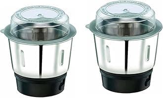 DARAZ Bullet Juicer Jars - Compatible with Traditional Mixer Grinder Quality Mixer Chutney Jar Suitable for Traditional Local & Branded Mixer which comes with 2 Lock & 4 Teeth Coupler, 500ml