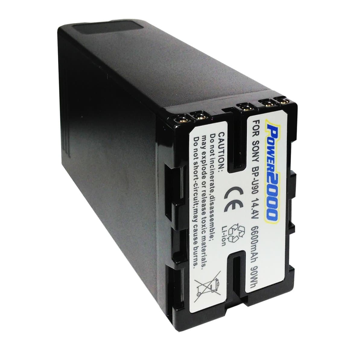 Power 2000 brand replacement for Sony BP-U90, BP-U90 CAM, PMW-EX1, PMW-EXR, PMW-EX3, PMW-EF3, 14.4v, High capacity 90Wh