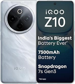 Z10 5G (Glacier Silver, 8GB RAM, 256GB Storage) | India's Biggest Ever 7300 mAh Battery | Snapdragon 7s Gen 3 Processor | Brightest Quad Curved AMOLED Display in the Segment