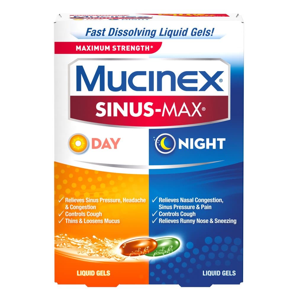 Sinus-Max Liquid Gels for Day and Night, 24 Count