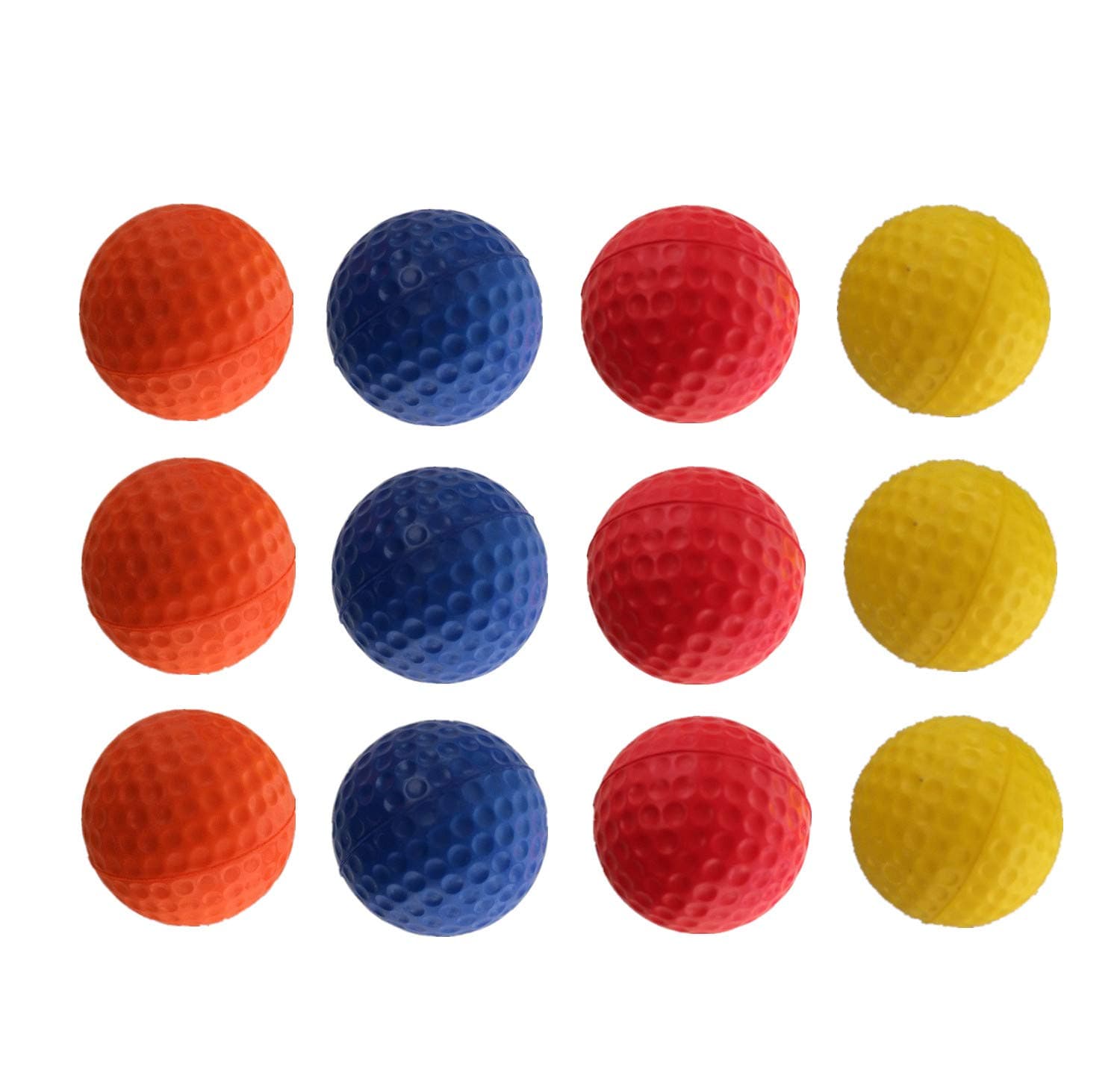 FINGER TEN Golf Practice Balls Elastic Foam Soft Value 12/24 Pcs, Golf Training Ball Spone Dimpled Exercise Balls for Golf Swing Training Aids Home Office Indoor Outdoor Backyard