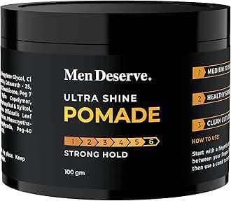 Men Deserve - Hair Pomade for Men (100g) | Strong Hold and Wet Look | Paraben, Sulphate, and Petroleum Jelly Free | Enriched with Rosemary Leaf Extract and Vitamin E Oil | Water Based
