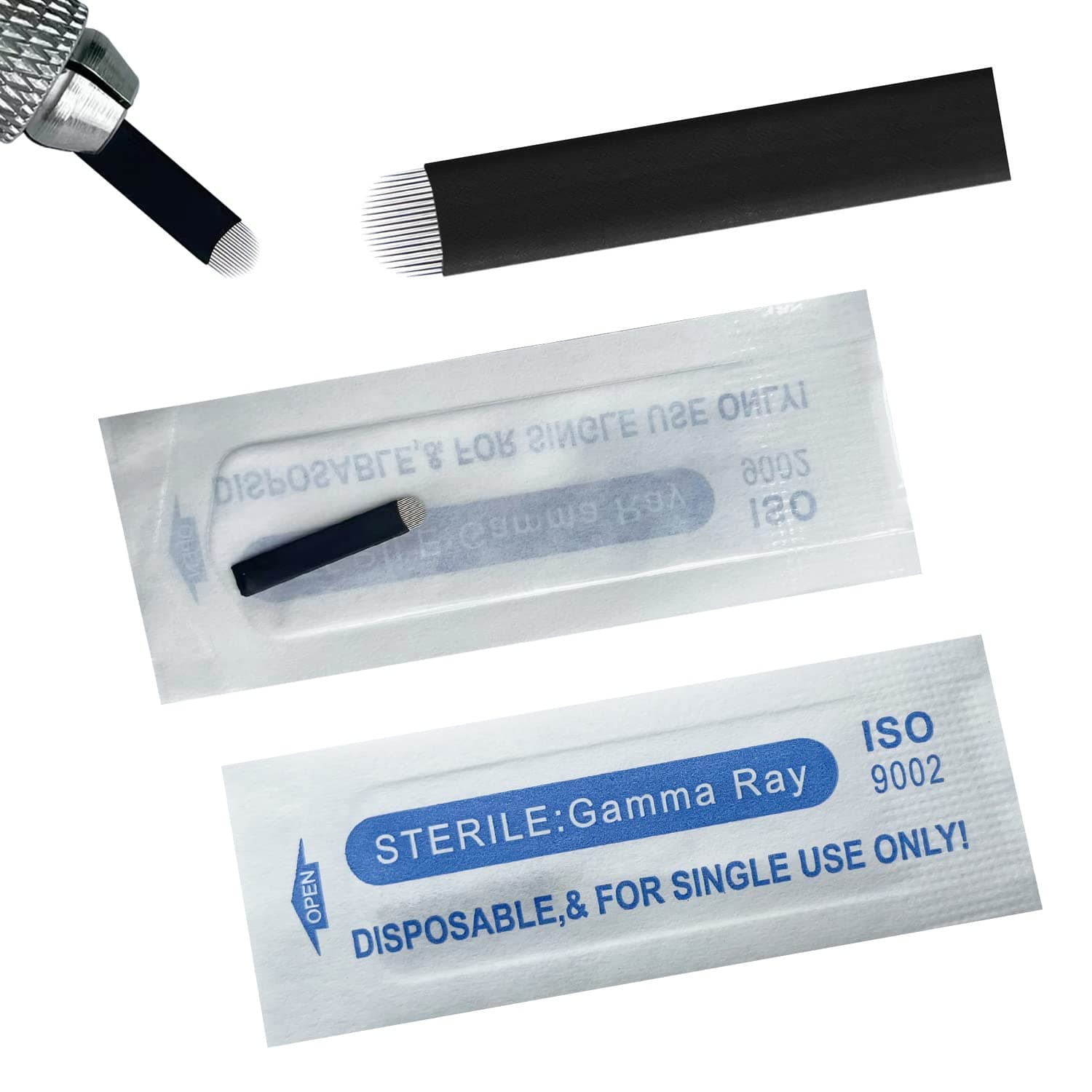 U18 30Pcs 0.18mm Nano Eyebrow Microblading Needles,Permanent Makeup Manual Ta...