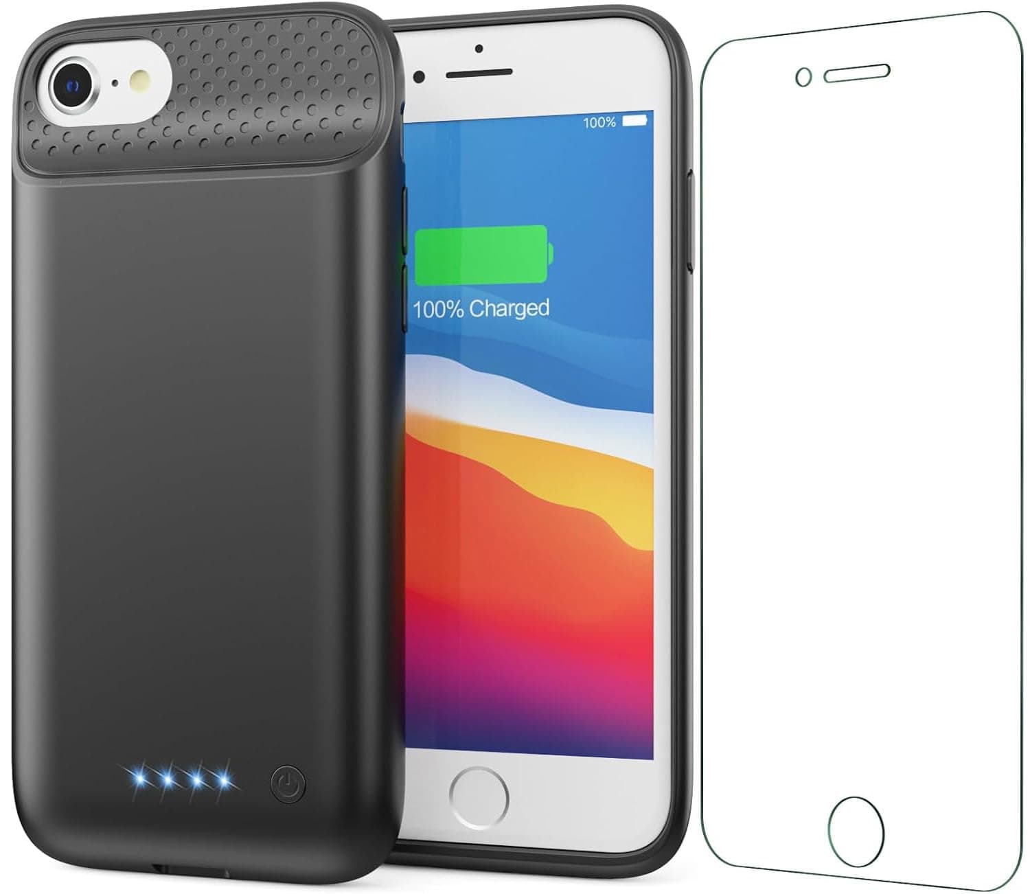 Battery Case for iPhone for iPhone 8/7/6s/6/SE (2022/2020),[2024 Upgraded] 7000mAh Ultra-Slim Portable Extended Charger Case Cover for iPhone 8/7/6s/6/SE Charging Case (4.7 Inch)-Black