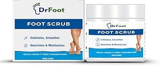 Dr Foot Foot Scrub with Tea Tree, Sweet Almond Oil | Exfoliator Dry Skin Remover, Softens for Thick Cracked Dry Heel Feet | Paraben Free | 100gm