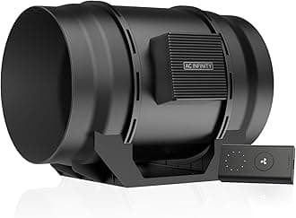 AC Infinity CLOUDLINE A8, Quiet 8" Inline Duct Fan with Speed Controller, EC Motor - Ventilation Exhaust Fan for Heating Cooling Booster, Grow Tents, Hydroponics