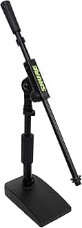 Shure by Gator Compact, Low Profile Mic Stand with Single-Section Boom; (SH-DESKTOP2)