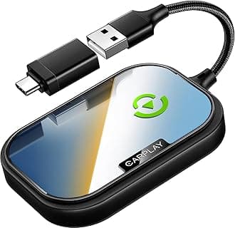 Wireless CarPlay Adapter for Apple iPhone, Converts Factory Wired CarPlay to Wireless CarPlay 2024 Upgrade Plug & Play Auto Connect Fast Easy Use for Cars from 2017 & iPhone iOS Black