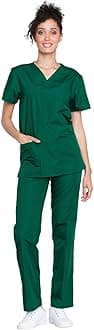 womens Unisex Scrub Top and Scrub Pant Set Medical Scrubs Set