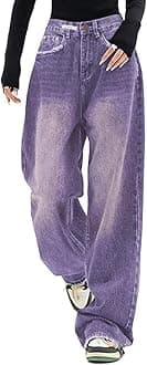 EMMIOL Women Baggy Jeans Mid-Low Waist Boyfriend Streetwear Vintage Jeans Wide Leg Denim Pants