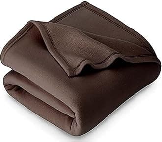 VAS COLLECTIONS 300 TC All Season Solid/Plain lightweight Polar Fleece Double Bed Blanket (230 x 230 cm, Brown)