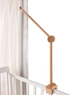 Mamimami Home Wooden Hanging Mobile Holder for Baby Crib, Natural Beech, Crib Mount, Unisex Babies