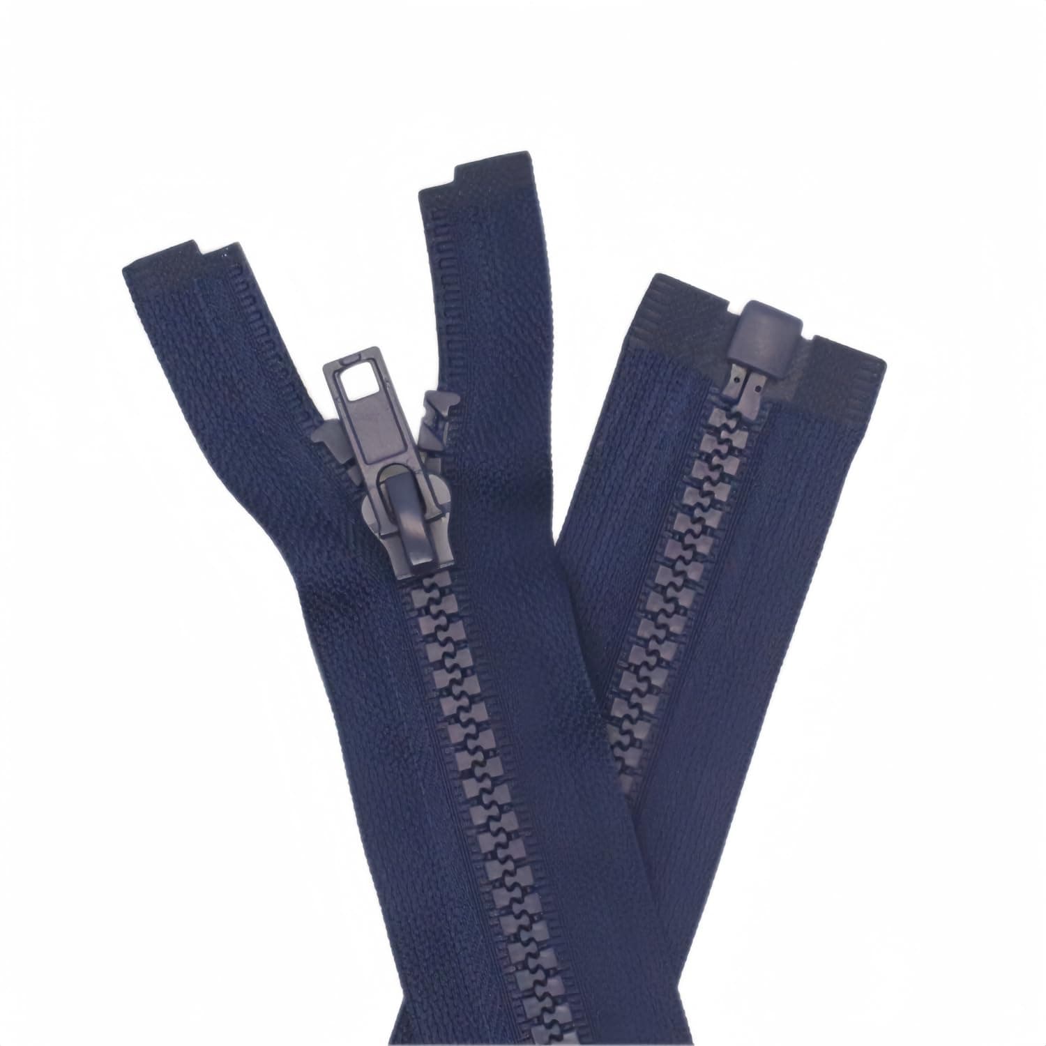 YaHoGa 2PCS #5 26 inch Separating Jacket Zippers for Sewing Coats Jacket Zipper Navy Blue Molded Plastic Zippers Bulk (26" Navy Blue)