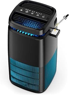 4-in-1 Air Purifiers for Home, Air Ionizer Negative Ion Generator, True H13 Filter, UV, Covers 1250 Ft² 99.97% Removal Rate for Pollen Smoke Pet Dander Air Cleaner for Bedroom, MJ002H, Black