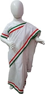 BookMyCostume Tri Colored Saari Independence Day Fancy Dress Costume 5-6 Years