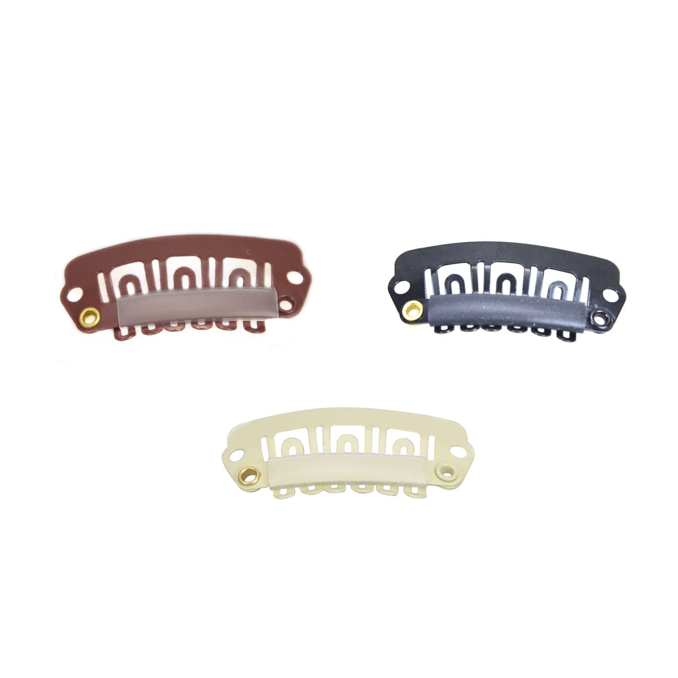 Rosee 20pcs U Shape Iron Snap Clips For Hair Extensions Wigs Weft Black (Beige)