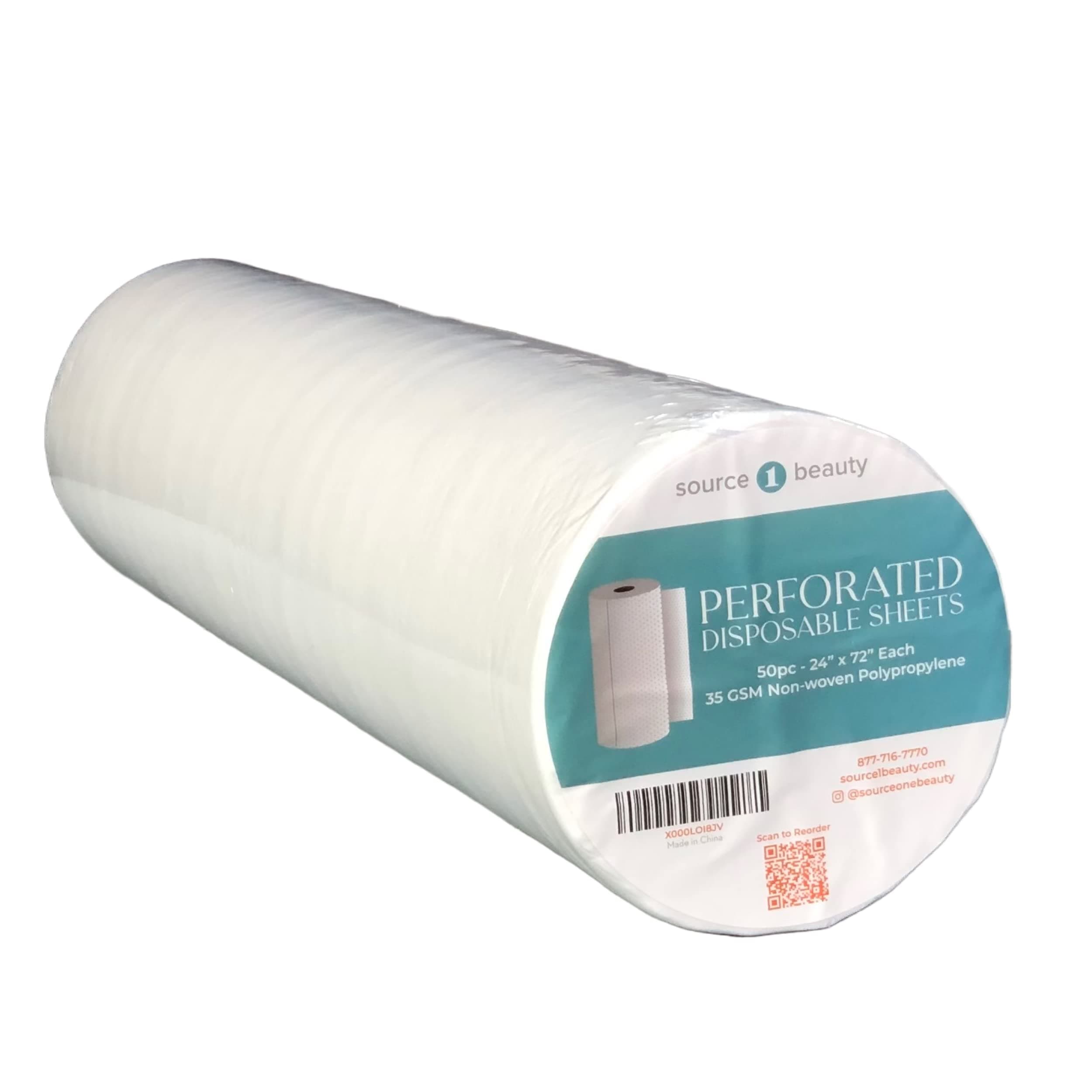 White Disposable Non-Woven Bed Cover ROLL Perforated Massage Table Sheets Wax Facial Chair