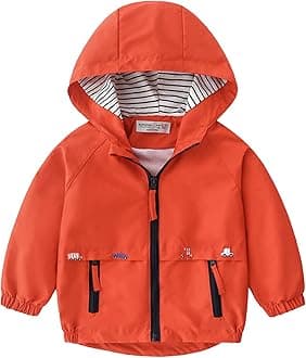 Toddler Boys Windbreaker Casual Outerwear Kids Lightweight Zip Hooded Jacket Baby Cute Dust Coat
