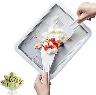 Petrus Ice Cream Roll Maker - Instant Cold Plate with 2 Scrapers, DIY Mini Ice Cream Plate Maker, Sweet Roller (White, one size)