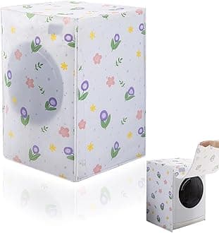 DAYONG Washing Machine Cover,Silver Coating Oxford Cloth Washer Dryer Cover for Front Loading Machine,Waterproof Dust-proof Sun-resistant Dust Cover for Full-automatic Roller Washing Machine (Style 3)