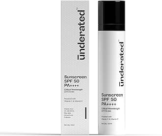 Underated Sunscreen Spf 50 Pa++++ Powered With Vitamin C & Vitamin E For Broad Spectrum Uv A, Uv B & Blue Light Protection | Silicone Free, Non-Comedogenic For All Skin Types | 50G