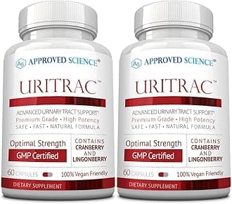 Approved Science® Uritrac™ - UTI Support - Cranberry, D-Mannose, Lingonberry - Vegan Friendly - 60 Capsules per Bottle - Pack of 2