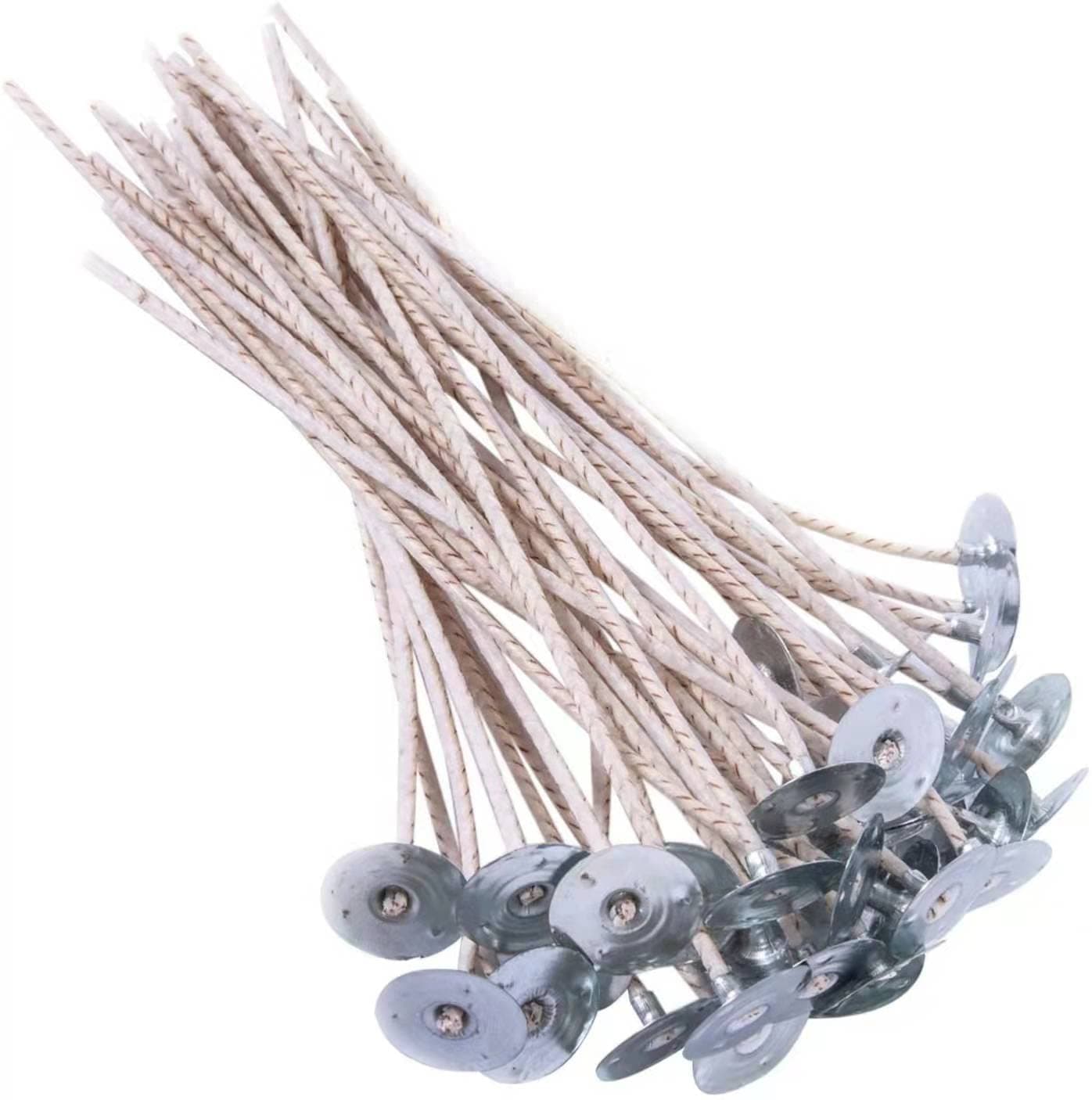 ECO14 100pcs Wicks - 8 inch Pre-Tabbed Thick Wick for Candle Making