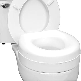 HealthSmart Raised Toilet Seat Riser and Toilet Seat Cushion That Fits Most Standard Bowls for Enhanced Comfort and Elevation with Slip Resistant Pads, 15.7x15.2x6.1