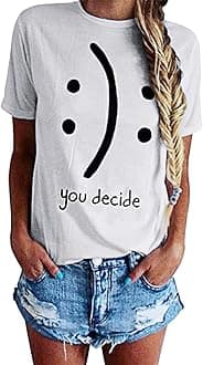 - Women's T-Shirts Cotton Funny Graphic Design Casual Short Sleeve Top Tees