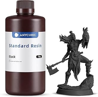 ANYCUBIC 3D Printer Resin 1KG, Standard 405nm UV Fast Curing Photopolymer Resin with High Precision and Low Shrinkage for 8K/14K LCD Resin 3D Printer, Black