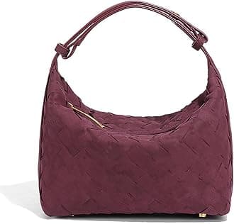 Luxurious Suede Hobo Bag - Women's Woven Leather Shoulder Bag with Spacious Interior