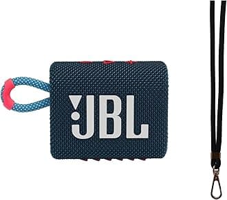 JBL Go 3 Portable Waterproof Bluetooth Speaker, Blue/Pink – Ultra-Compact, Bold Design, IP67 Waterproof & Dustproof, 5 Hours Playtime, Pro Sound + Durable Lanyard