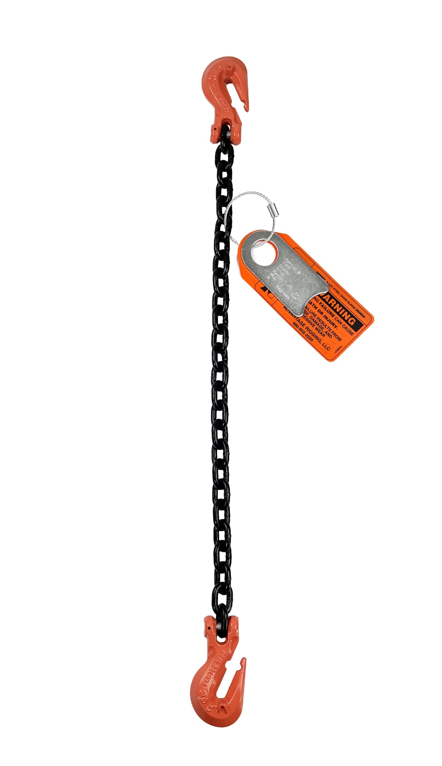 Chain Sling - 5/8" x 6' Single Leg with Grab Hooks - Grade 100