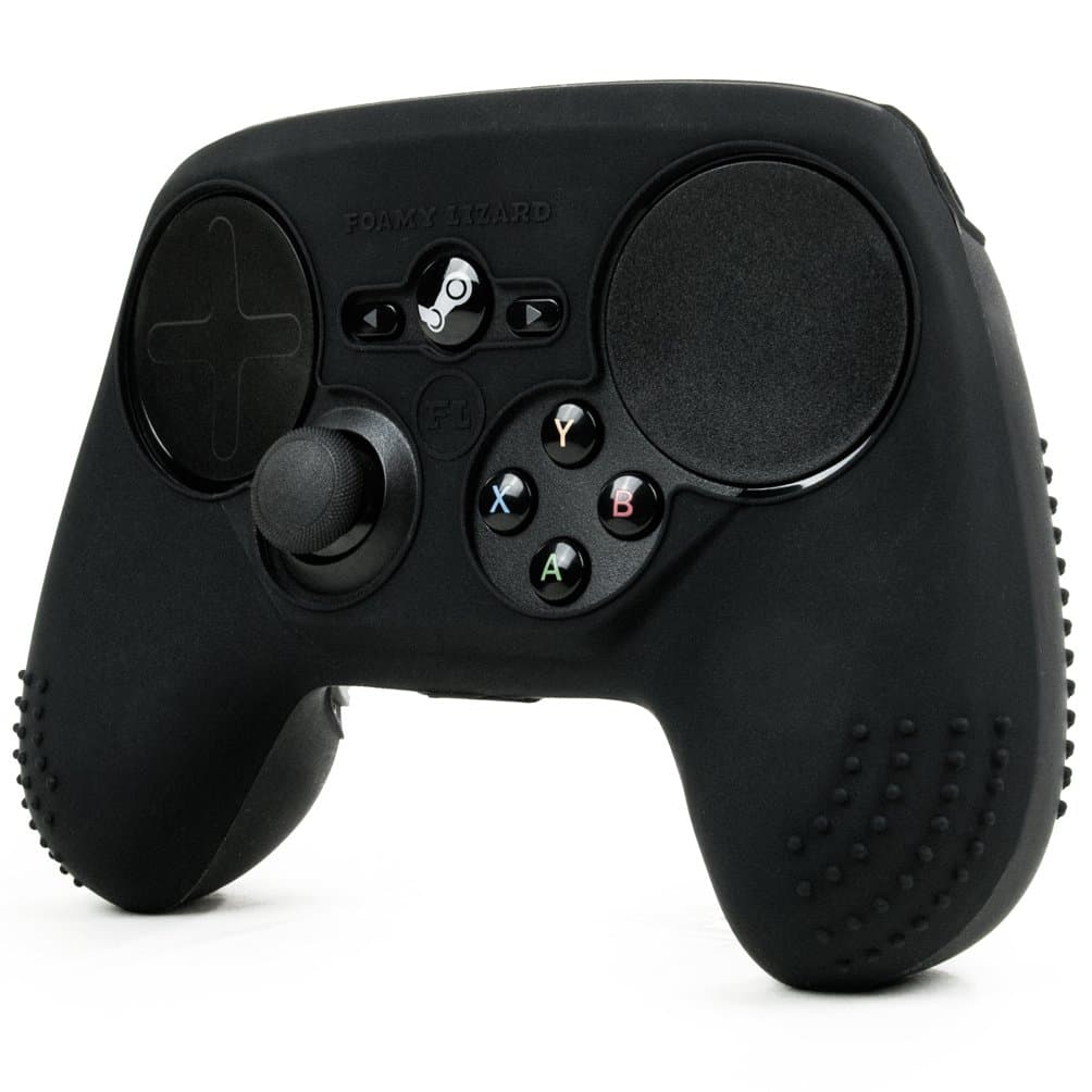 ParticleGrip STUDDED Skin for Steam Controller by Foamy Lizard Sweat Free 100% Silicone Skin Cover w/Raised Anti-slip Studs (SKIN, BLACK)