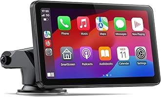 7-inch Wireless Carplay Screen for Car Compatable with Apple CarPlay and Android Auto,Portable Car Play Unit with Backup Camera,Navigation,Bluetooth,Mirror Link,Touch Screen for All Vehicles