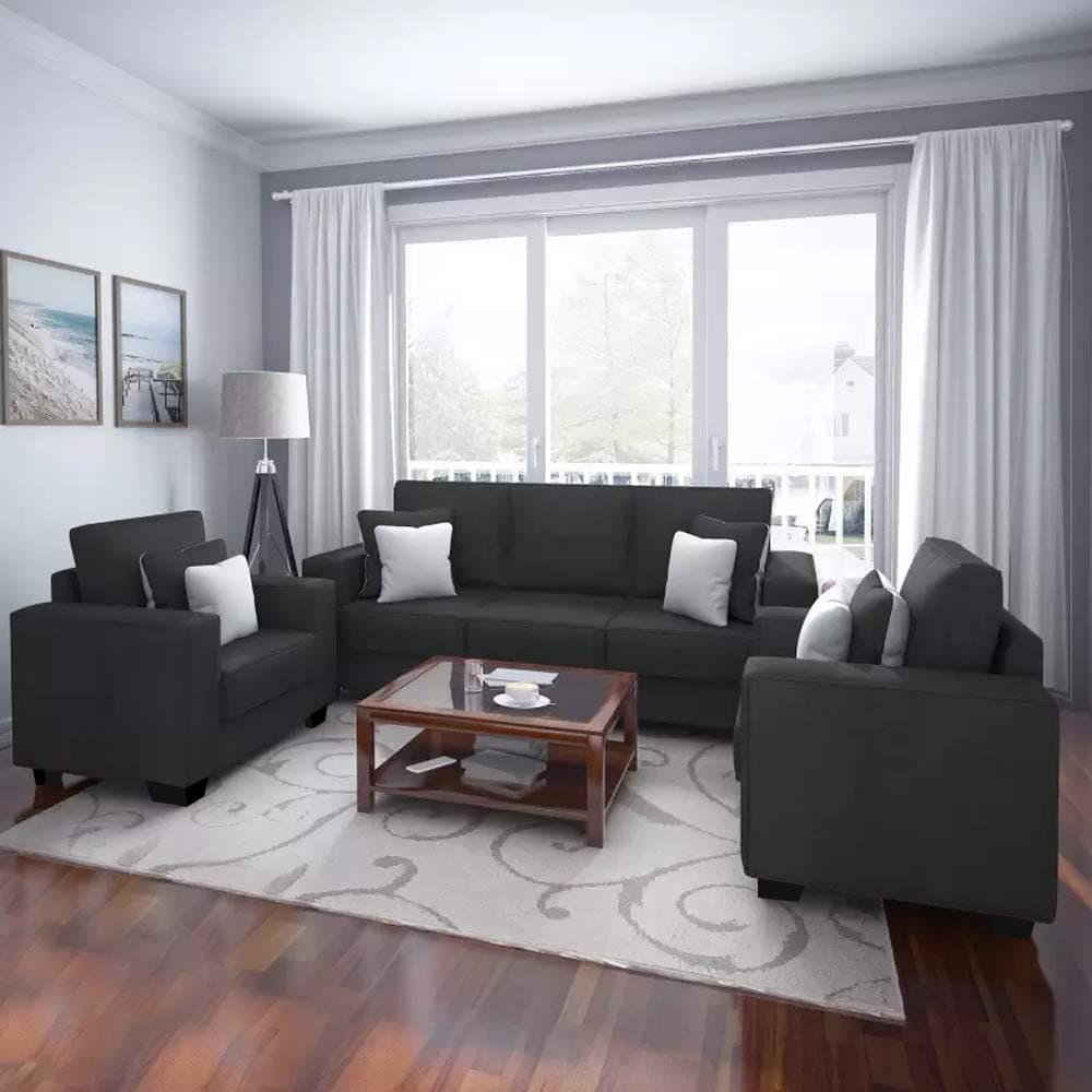 FURNY Apollo Five Seater Sectional Sofa (Grey)