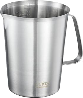 CURTA 18/8 Stainless Steel Measuring Cup with Handle and Pour Lip 64 OZ (8 Cup, 2000 ML)