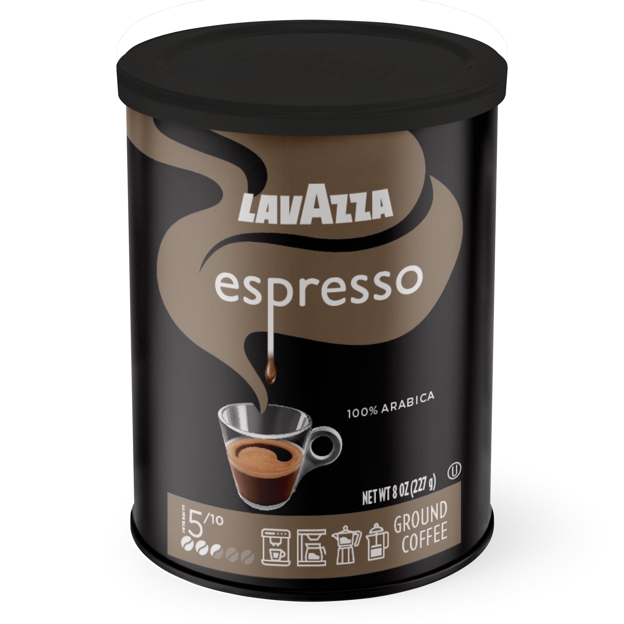 Lavazza Caffe Espresso Ground Coffee Blend, Medium Roast, 8-Ounce Can