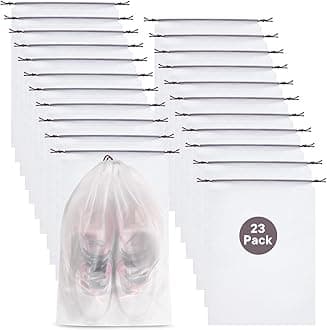SPOTJINNYUU20 pack portable travel shoe bag, space-saving dust-proof storage bag, Clear, Clear Shoe Bag