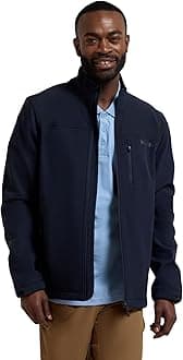 Mountain Warehouse Grasmere Mens Softshell Jacket - Water Resistant Raincoat, Breathable Mens Coat, Lightweight Jacket, Bonded Fabric - Ideal for Spring Dark Blue